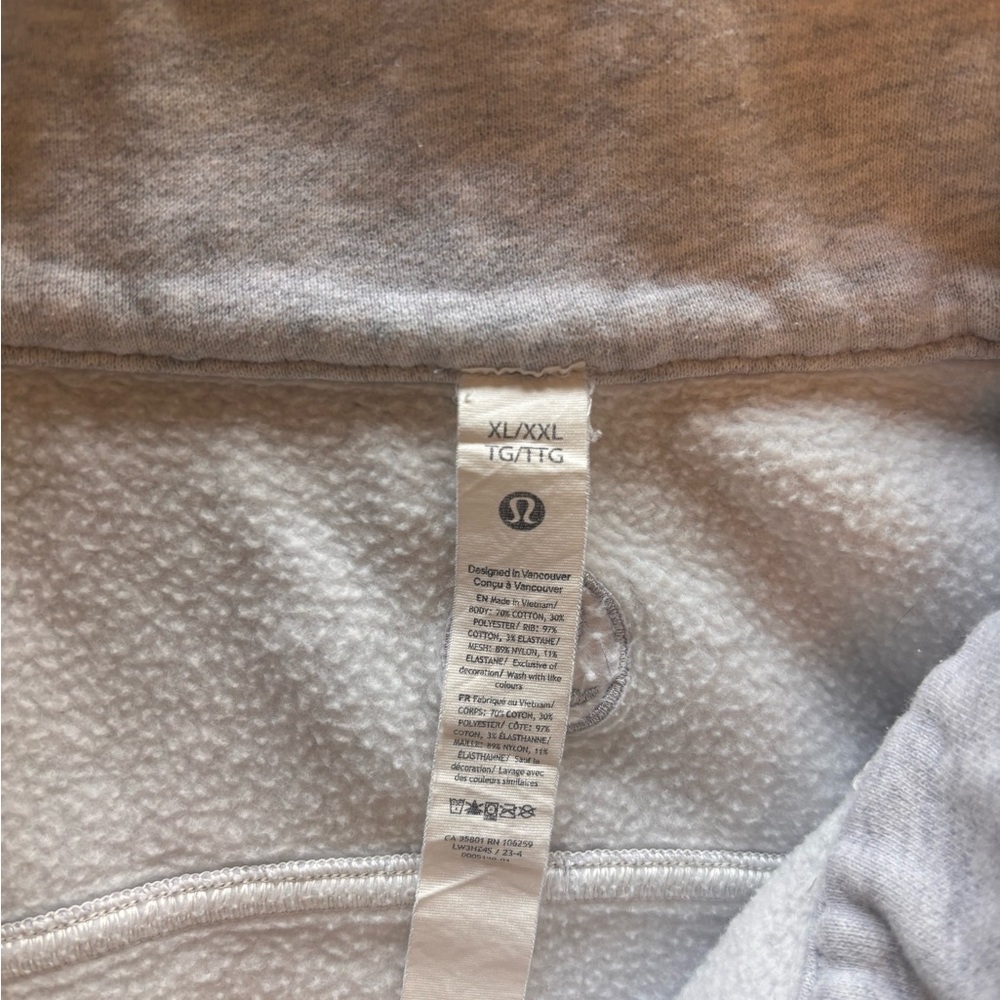 Lululemon Scuba ultra Light Grey Half-Zip Hoodie XL/XXL Long - Picture 3 of 5